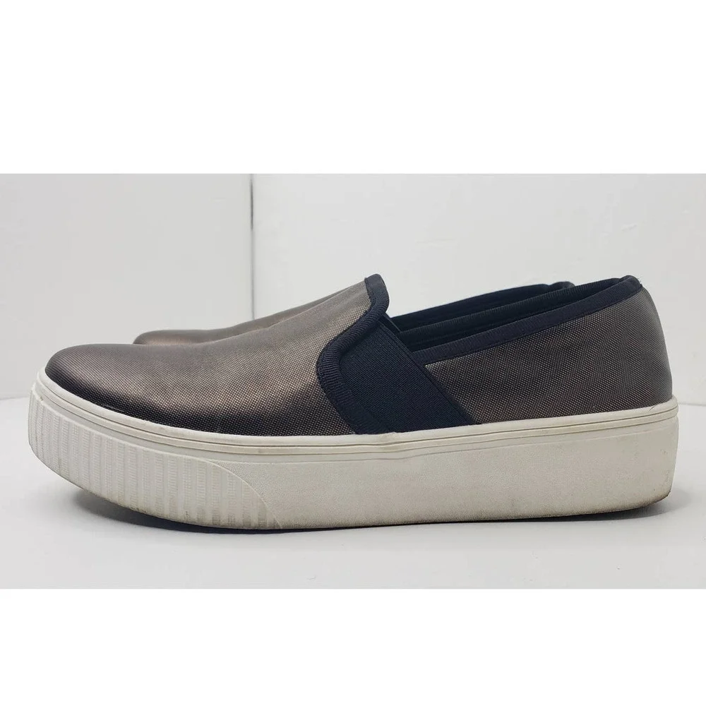 Fabletics Demi Lovato Knockout Metallic Platform Slip On Sneakers Shoes 8.5